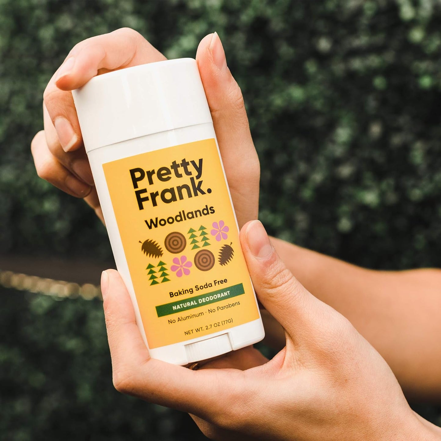 Pretty Frank Natural Aluminum-Free Deodorant Stick, Baking Soda-Free, Woodlands (2-Pack) | Sensitive Skin Friendly, Effective Odor Control for Women & Men, Organic Ingredients and Essential Oils