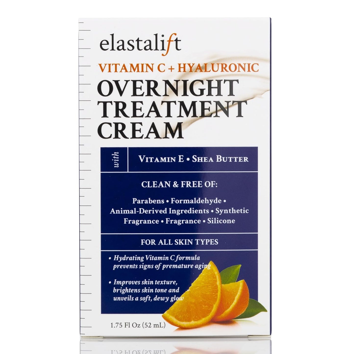 Elastalift Renewing Night Cream | Brightening Vitamin C Cream + Hyaluronic Acid Moisturizer For Face | Oil-Free Overnight Correcting Facial Treatment Night Lotion | Skin Care Face Cream, 1.75 Fl Oz