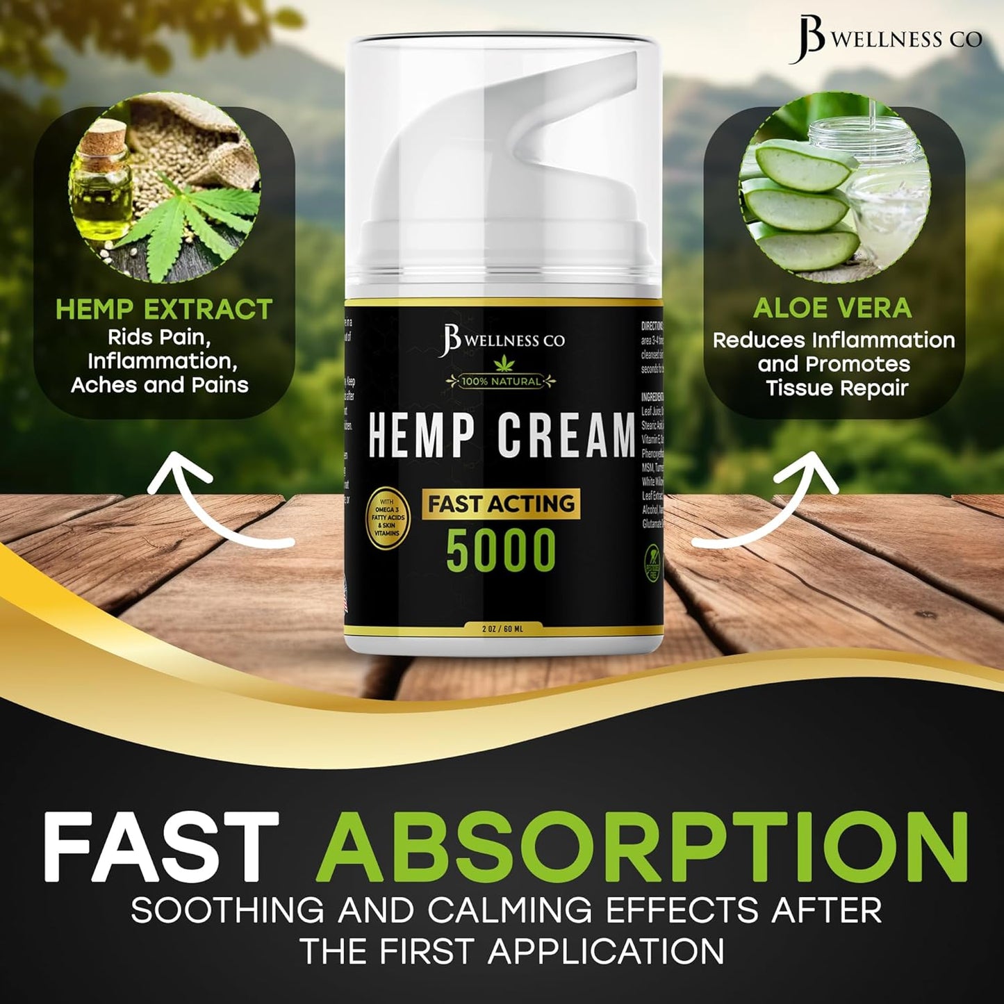 [2-PACK] Premium Hemp Cream -4oz- Hemp Extract Cream - Sore Muscles, Knees, Joints, and Lower Back- Made in USA [2-PACK]