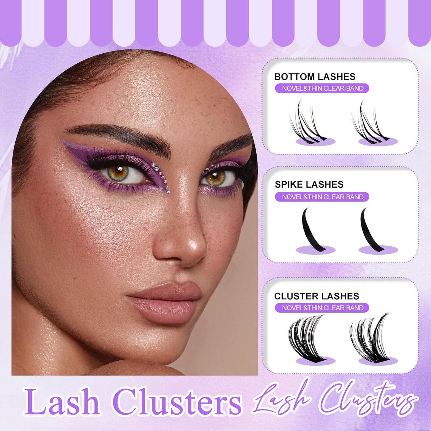 DIY Wispy Lash Extension Kit Individual Spike Manga Lash Clusters Kit with Bottom Lashes, Lash Bond and Seal, Lash Tweezers Eyelash Extension Kit for Self Use(60+80,12-18mm,0.07D,Kit)