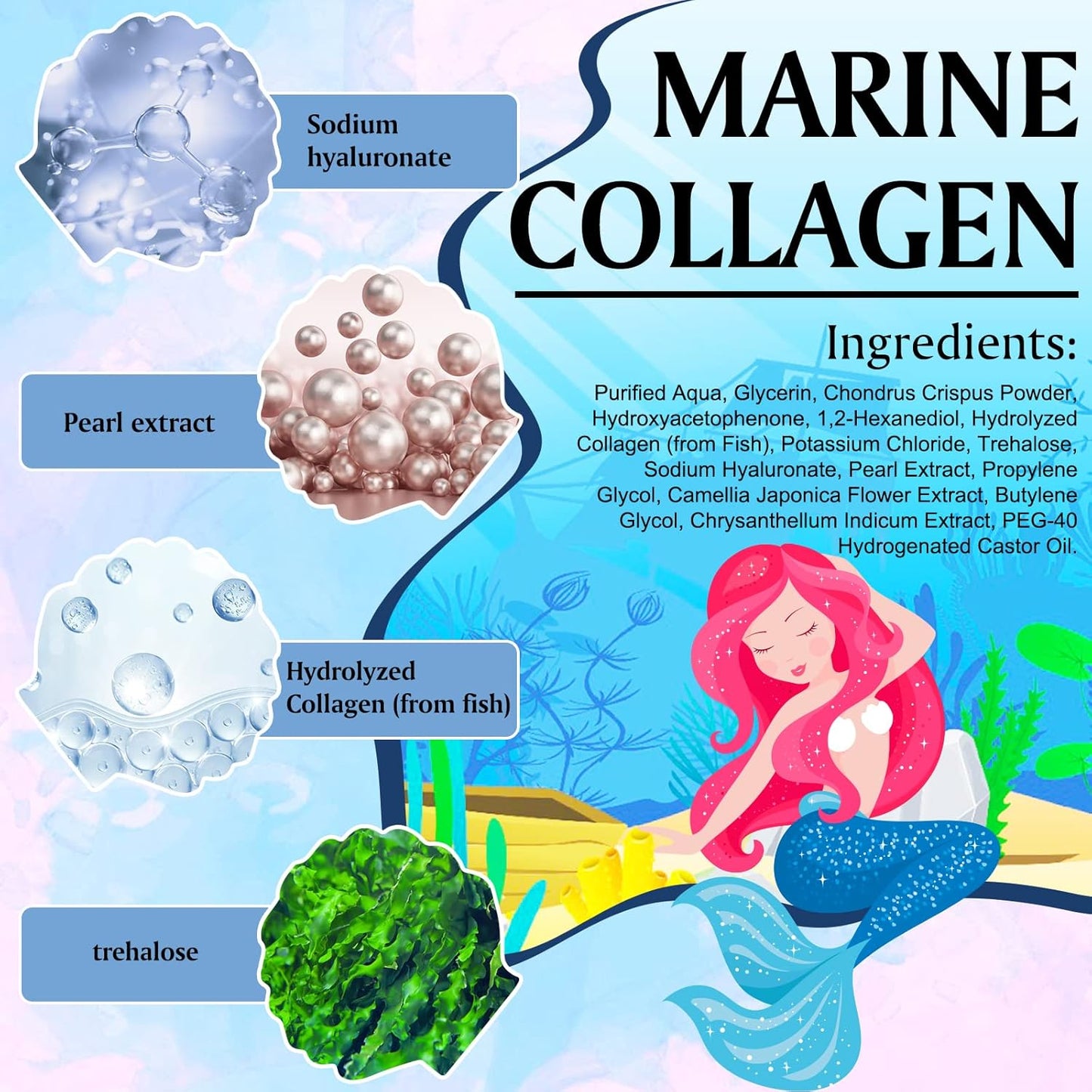 NUEDSFXO Eye Gels, Under Eye Masks for Puffy Eyes & Dark Circles & Eye Bags, Natural Marine Collagen Hyaluronic Pearl Under Eye Patches, Face Moisturizer Treatment, Reduce Wrinkles (18 Pcs)