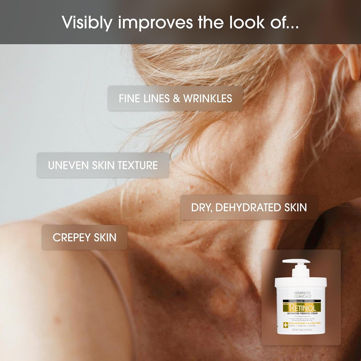 Advanced Clinicals Retinol Body Cream + Encapsulated Retinol Face Moisturizer 2pc Skincare Set For Women & Men To Reduce Appearance Of Wrinkles + Fine Lines & The Look Of Crepey Skin, 2pc Set