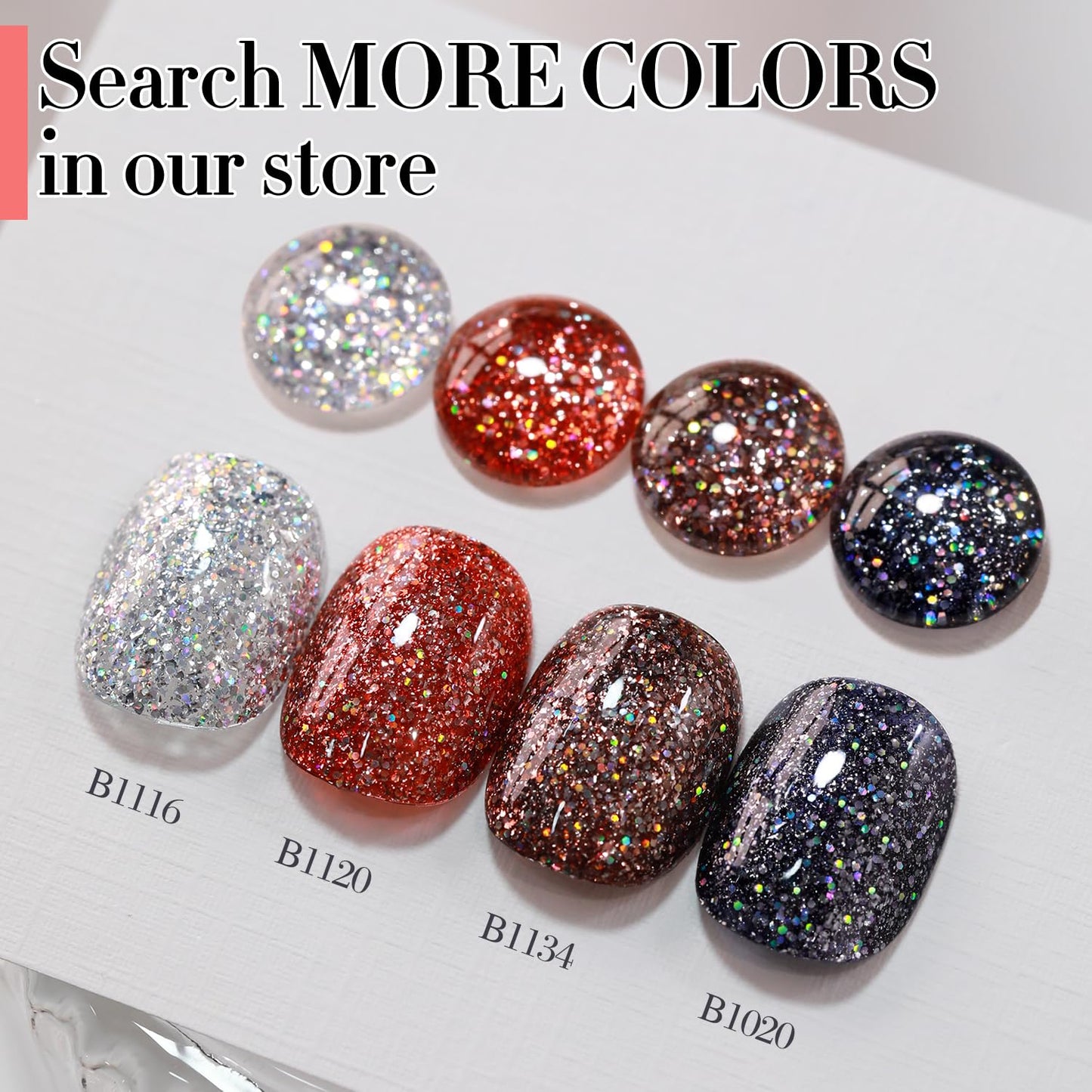 Double Rhythm 15ML Glitter Gel Polish Shimmer Reflective Holographic Color Magnetic for Nail Art Salon DIY at Home (B1134)