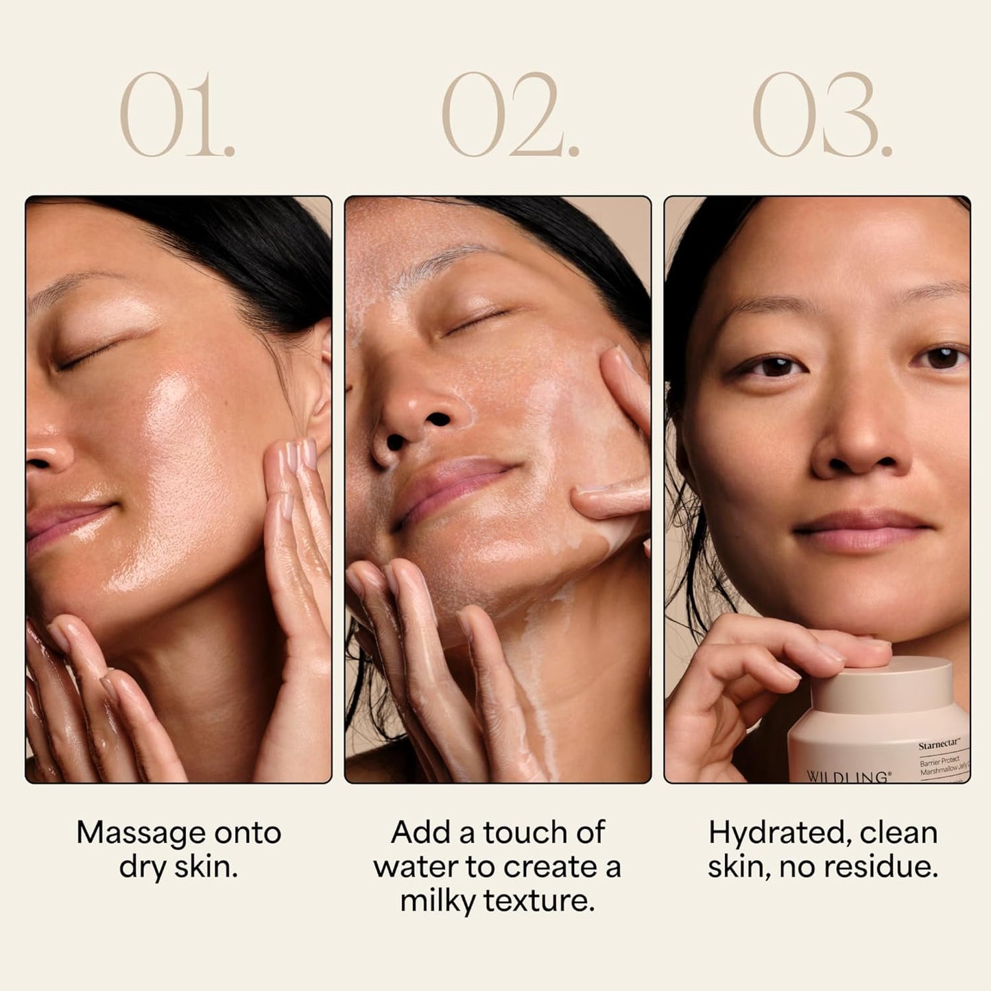 Wildling Starnectar Jelly Cleanser – Daily Hydrating Makeup Remover Face Wash – Gently Cleanse, Remove Makeup, Brighten, Soften, Repair Skin Barrier – Alcohol Free, 100% Natural, Vegan, Cruelty-Free