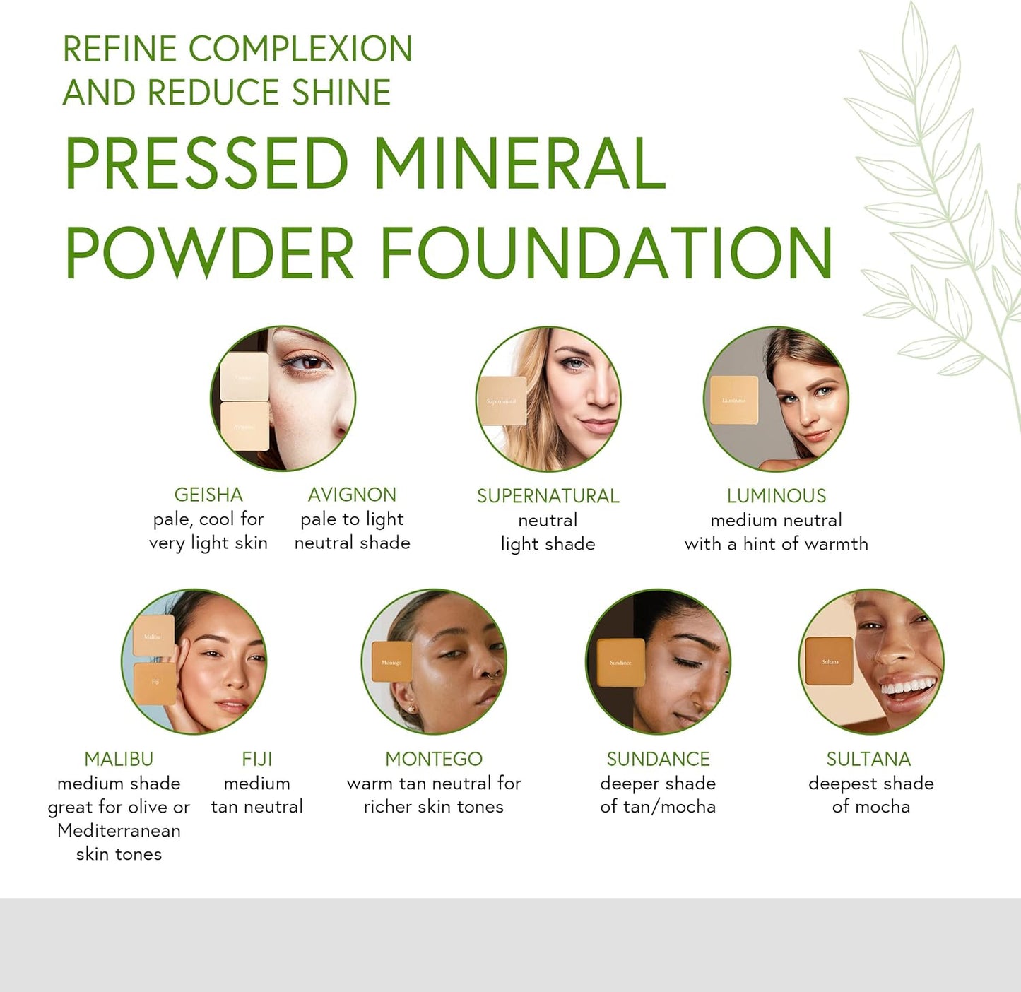 Honeybee Gardens Pressed Mineral Powder Foundation Refill, Sultana, Deep Mocha Shade, Adjustable Coverage, Natural Finish, With Botanical Extracts And Vitamin E, 7.5g