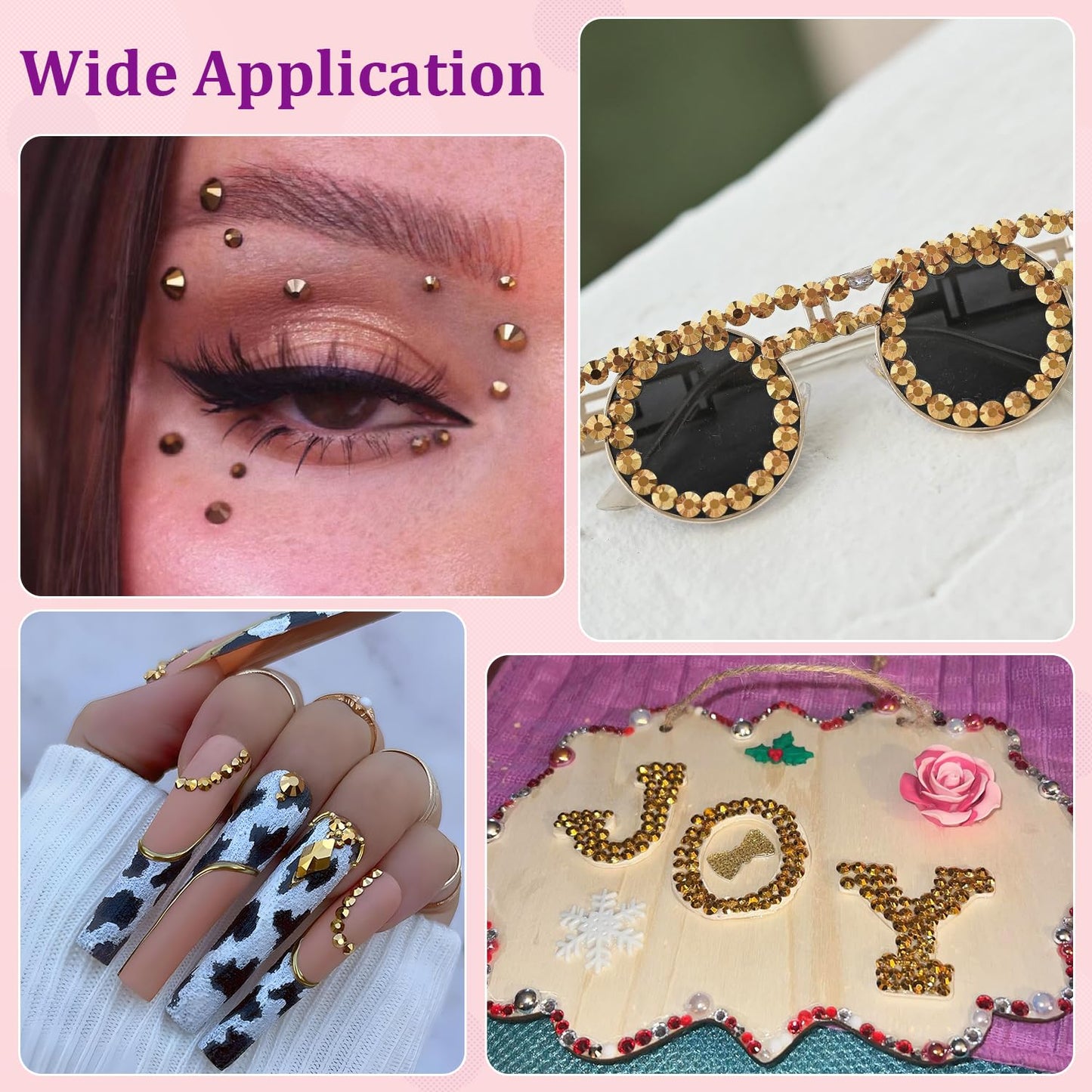 25000Pcs Resin Rhinestones with Tweezers for Crafting, Gold Flatback Gems, Bedazzling Crystal with 3Pcs 10ml B7000 Jewelry Glue for DIY Crafts Clothing Tumblers Shoes Fabric Nail Art