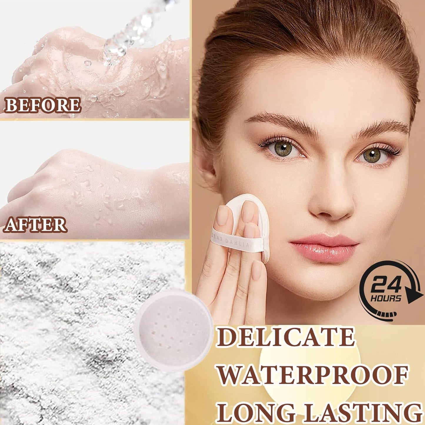 Loose Face Powder,Oil Control Loose Face Setting Powder Matte Flawless Finish Make Up Setting Powder Lightweight Long Lasting Finishing Powder Soft Natural Focus Effect Makeup(1#)