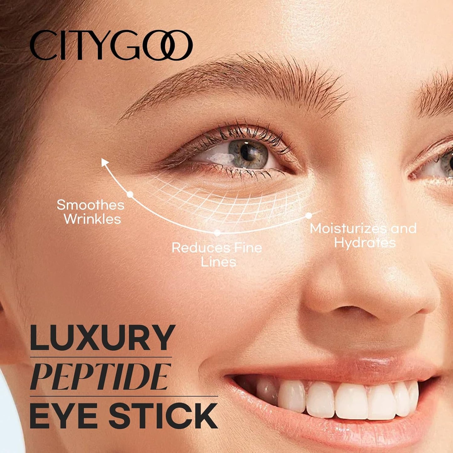 CITYGOO Retinol Eye Stick With Collagen, Hyaluronic Acid For Dark Circle, Under Eye Cream Anti Aging, For Puffiness and Bags Reduces Fine Lines (Peptide Moisturizing Eye Stick, 1pcs)