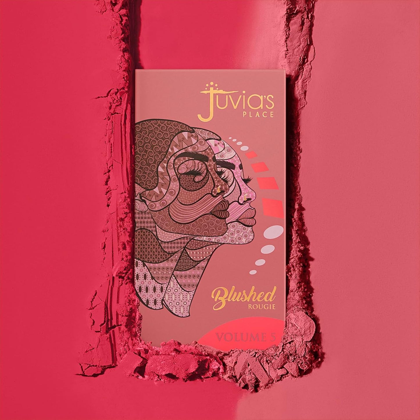 Juvia's Place Blushed Duo Blush Volume5 - Two Tone Pigmented Buildable Pressed Mineral Powder - Rosy Natural Cheeks Matte Fresh Finish for All Skin Color