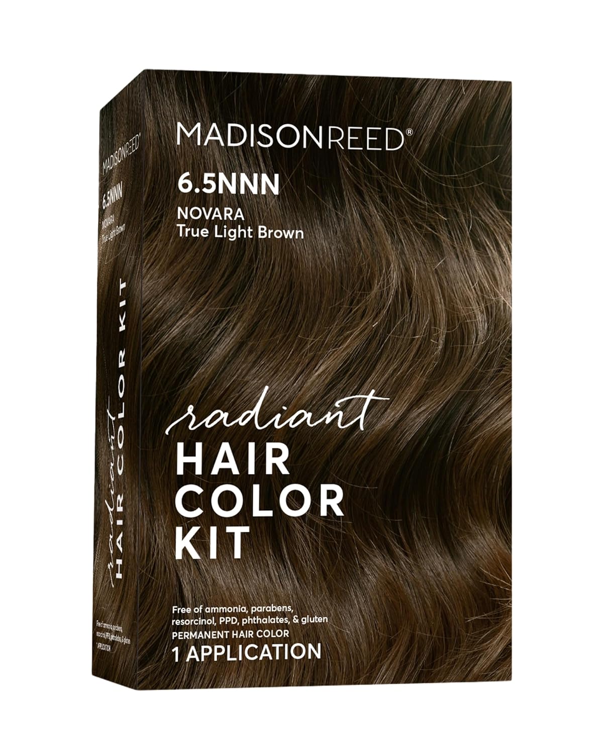 Madison Reed Radiant Hair Color Kit | 6.5NNN Brown with Warm Golden Undertones (Novara Light Brown) 100% Maximum Gray Hair Coverage for Resistant Grays | PPD-Free & Ammonia-Free | 1 Pack