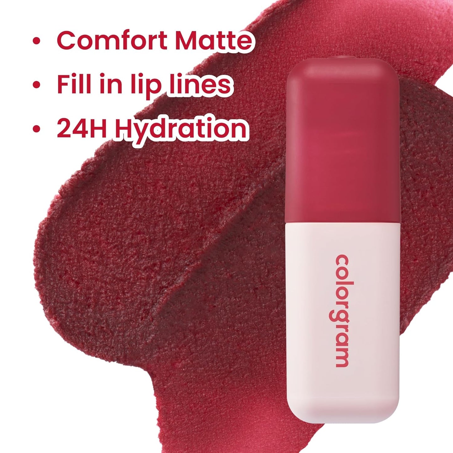 COLORGRAM NUDE BLUR TINT 10 DEAD ROSE | Soft Velvet Matte Liquid Lipstick & Cheek Tint | Lightweight Blurring Tint for a Smooth & Airbrushed Finish | Long-Lasting & Non-Sticky Formula