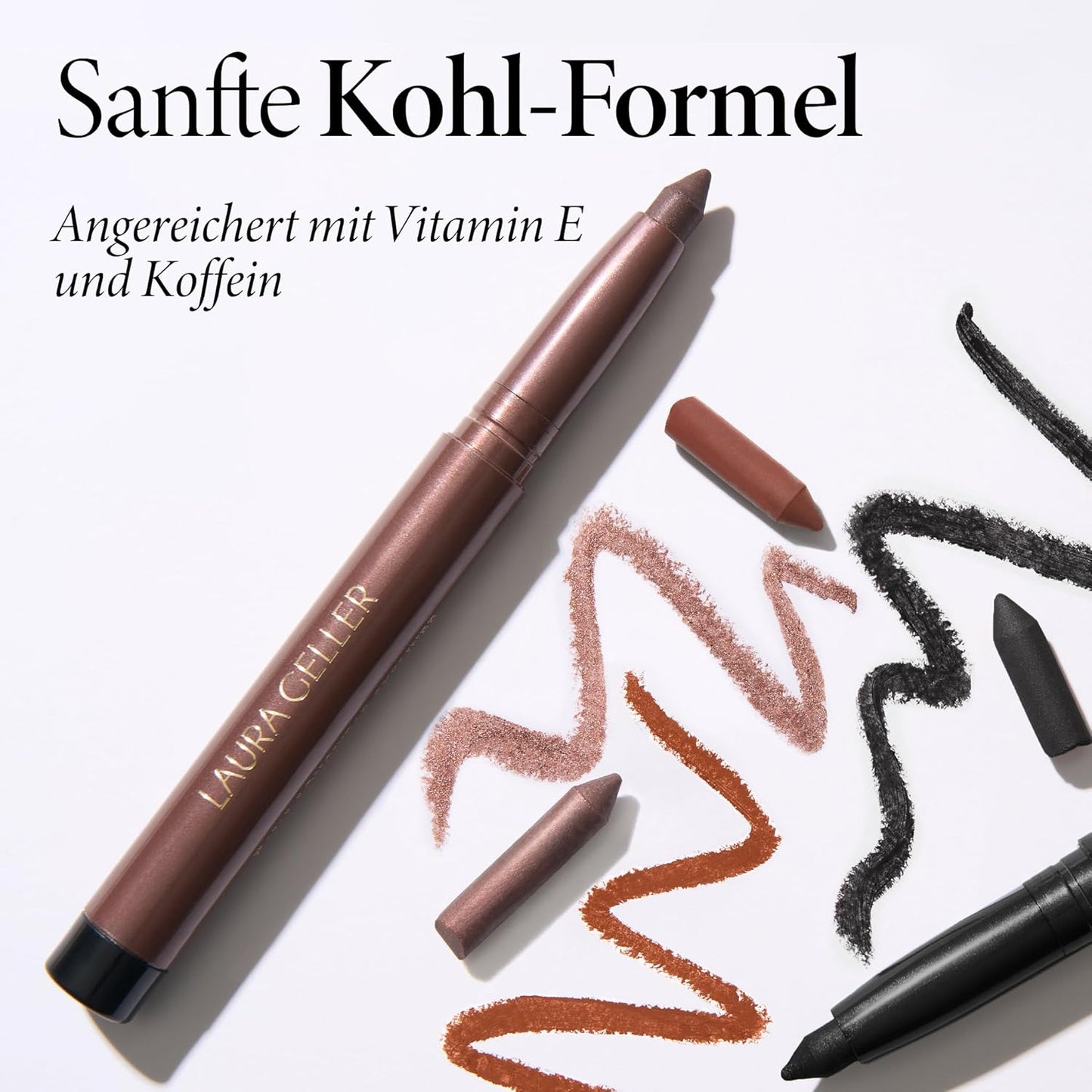 LAURA GELLER NEW YORK Kajal Longwear Kohl Eyeliner Pencil - Smoky Plum Kohl - Caffeine and Vitamin E - Smooth & Blendable Liner - Built-In Sharpener