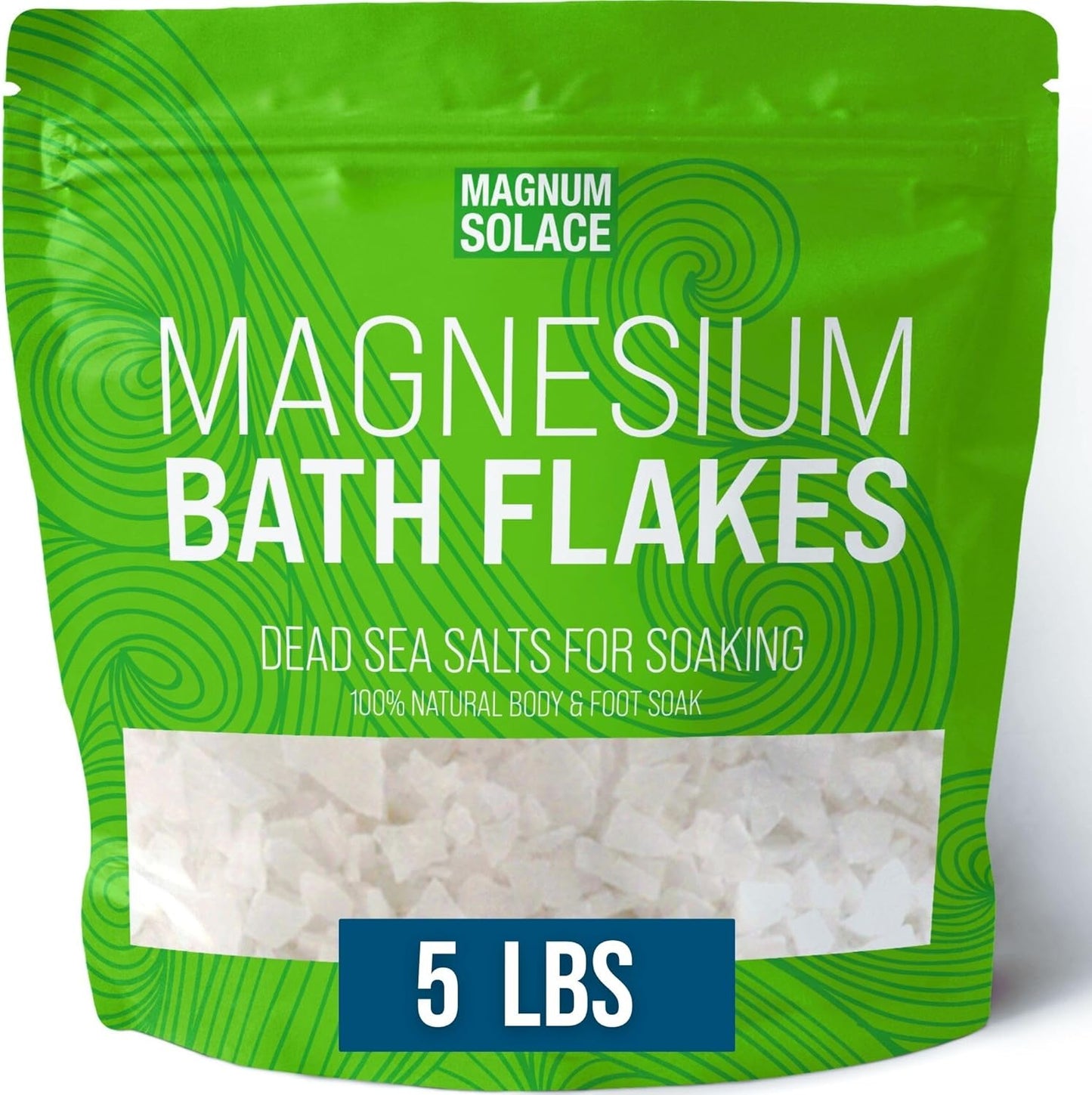 Magnesium Flakes for Bath - Magnesium Chloride Flakes - Dead Sea Salts for Soaking, 5 LBS