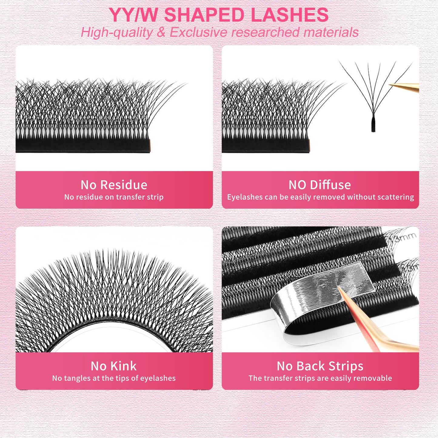 W Lash Extensions Supplies 6D Eyelash Extensions W Shape 0.07mm Thickness C Curl 12mm Premade Fans Easy Fan Lashes Volume Matte Black 12 Rows Crisscross Eye Lashes(W-6D-0.07-C,12mm)