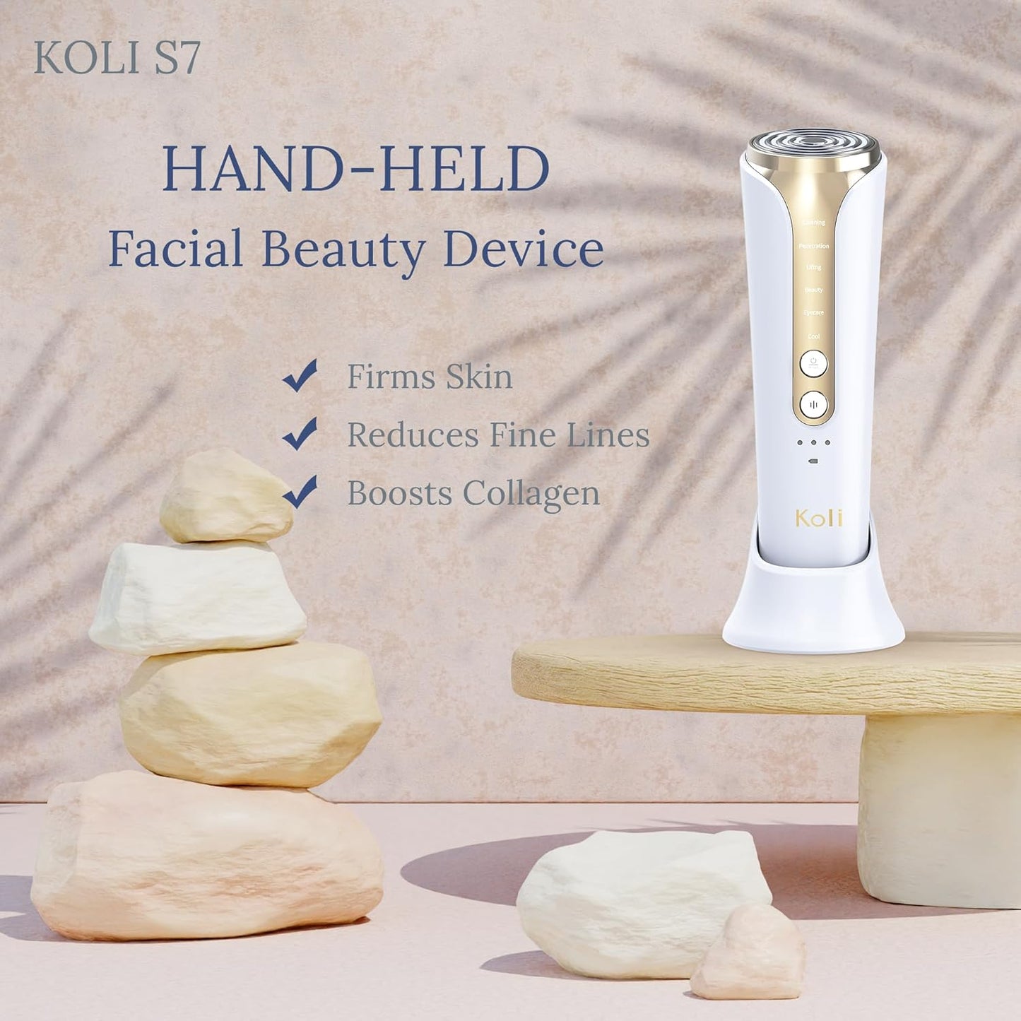 Skin Firming Facial Massager, 6-in-1 Beauty Device for Home Use, 5-Level Skin Rejuvenation and Toning Tool for a Radiant Glow