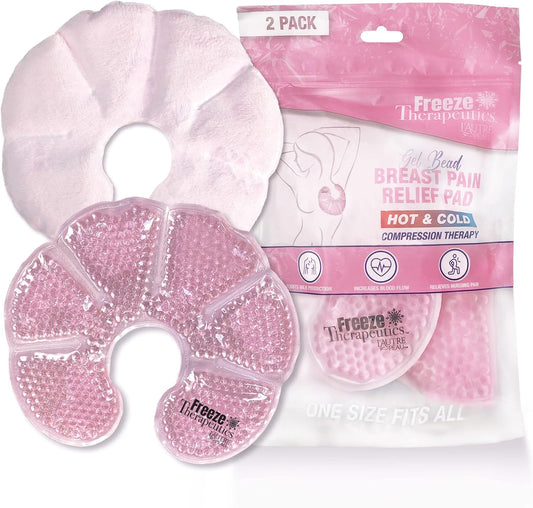 USA Merchant | Hot/Cold Plush Breast Gel Bead Packs by L'AUTRE PEAU Set of 2 Relief for Breastfeeding, Nursing Pain, Mastitis, Engorgement, Swelling, Plugged Ducts | Boost Milk Let-Down & Production