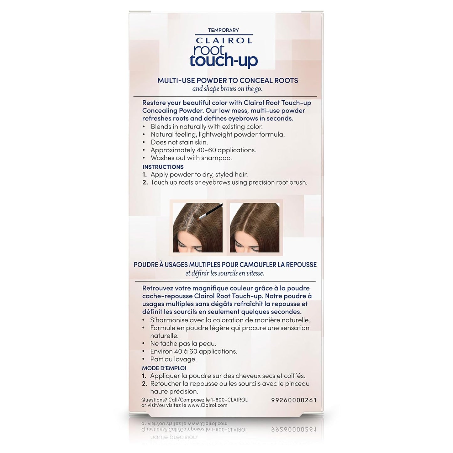 Clairol Root Touch-Up Temporary Concealing Powder, Medium Brown Hair Color, Pack of 3