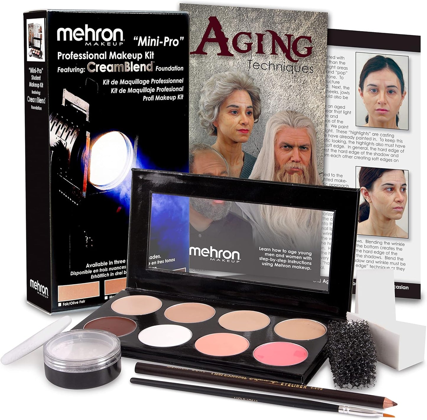 Mehron Makeup Mini-Pro Student Makeup Educational Kit (Fair/Olive)