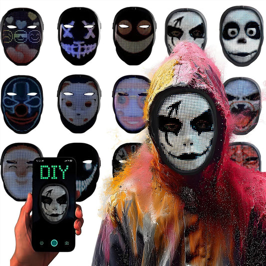 Led Mask Lighted Up Mask - Led Masks with Gesture Sensing Costume for Halloween Costume Cosplay Party Cool Gifts