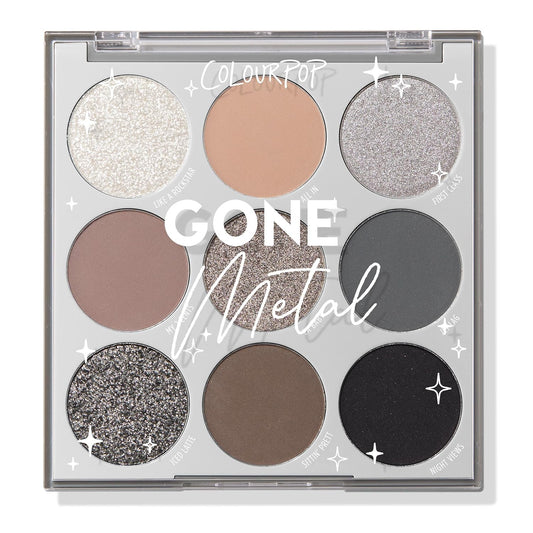 ColourPop Eyeshadow Palette - Eye Makeup Palette with Matte, Metallic, Matte Sparkle & Glitter Finishes - High-Pigment Eye Makeup with a Long-Wearing Formula - Gone Metal (0.3 oz)