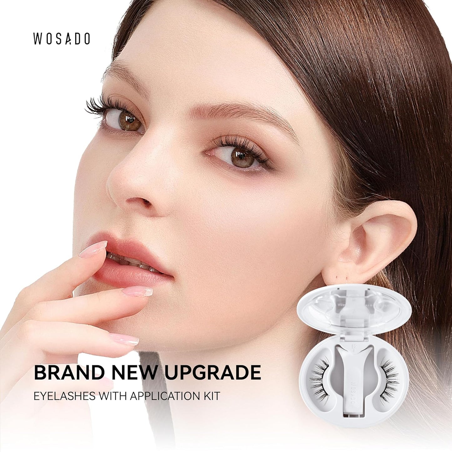 Soft Magnetic Eyelashes Kit with Applicator, No.18 Velvet Black, Reusable Glue-free Wispy Magnetic Lashes, Cruelty-free False Lashes, Waterproof, Lightweight, Suit for Heavy Makeup