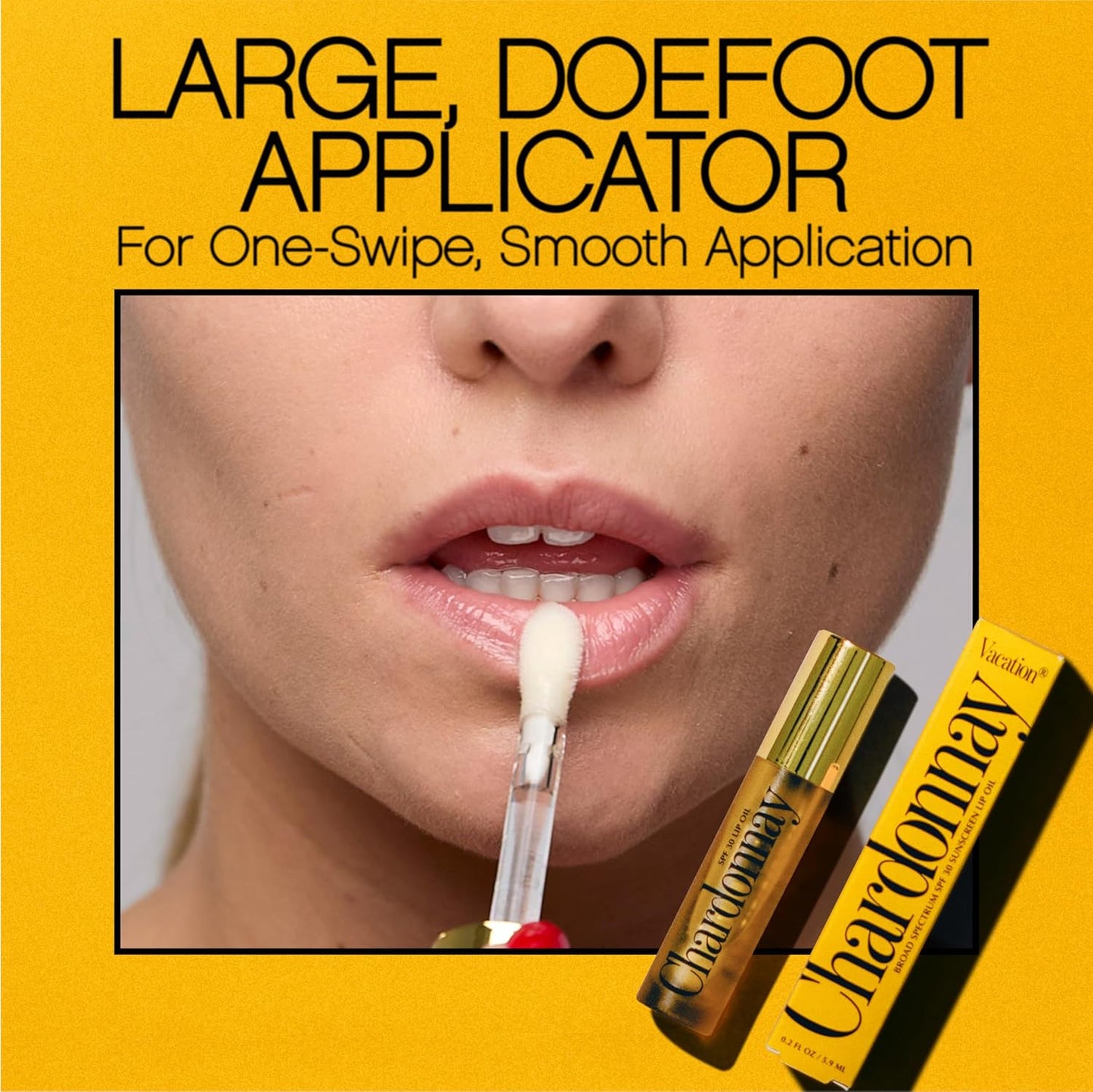 Vacation Chardonnay Lip Oil SPF 30, Sunscreen for Lips, Hydrating Lip Oil, Caramel Vanilla Flavored Lip Gloss, Clear Plumper, Non-Sticky Lip Balm with SPF 30, Vegan, 0.2 Fl. Oz.