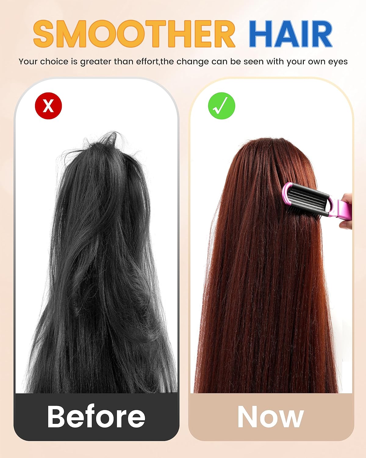 6 PCS Folding Travel Hairbrush Set with Compact Mirror for Women - Mini Pocket Brush with Mirror for Purse and Girls