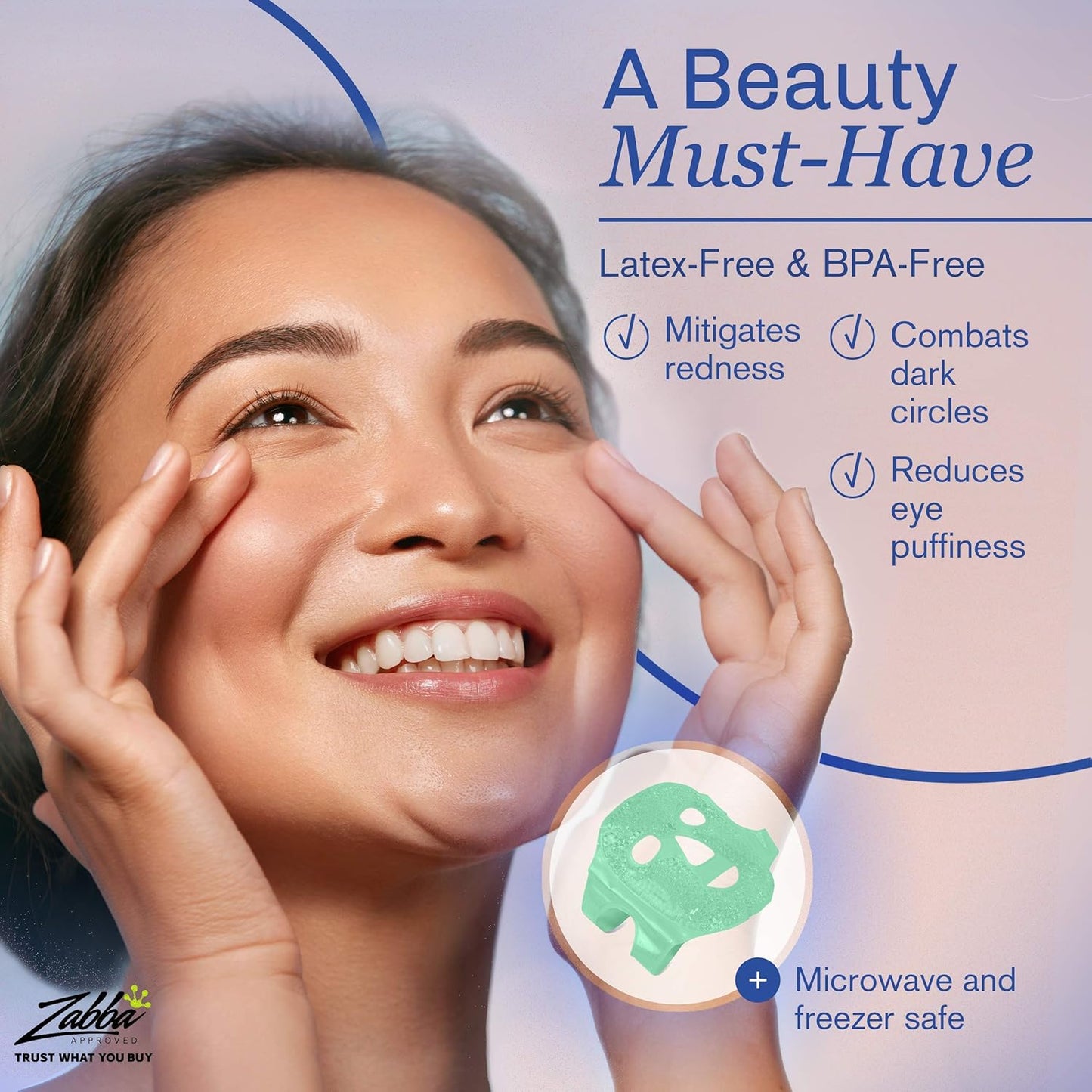 Facial Mask Get Rid of Puffy Eyes Migraine Relief, Sleeping, Travel Therapeutic Hot Cold Compress Pack Gel Beads, Spa Therapy Wrap for Sinus Face Puffiness Headaches Gel Mask