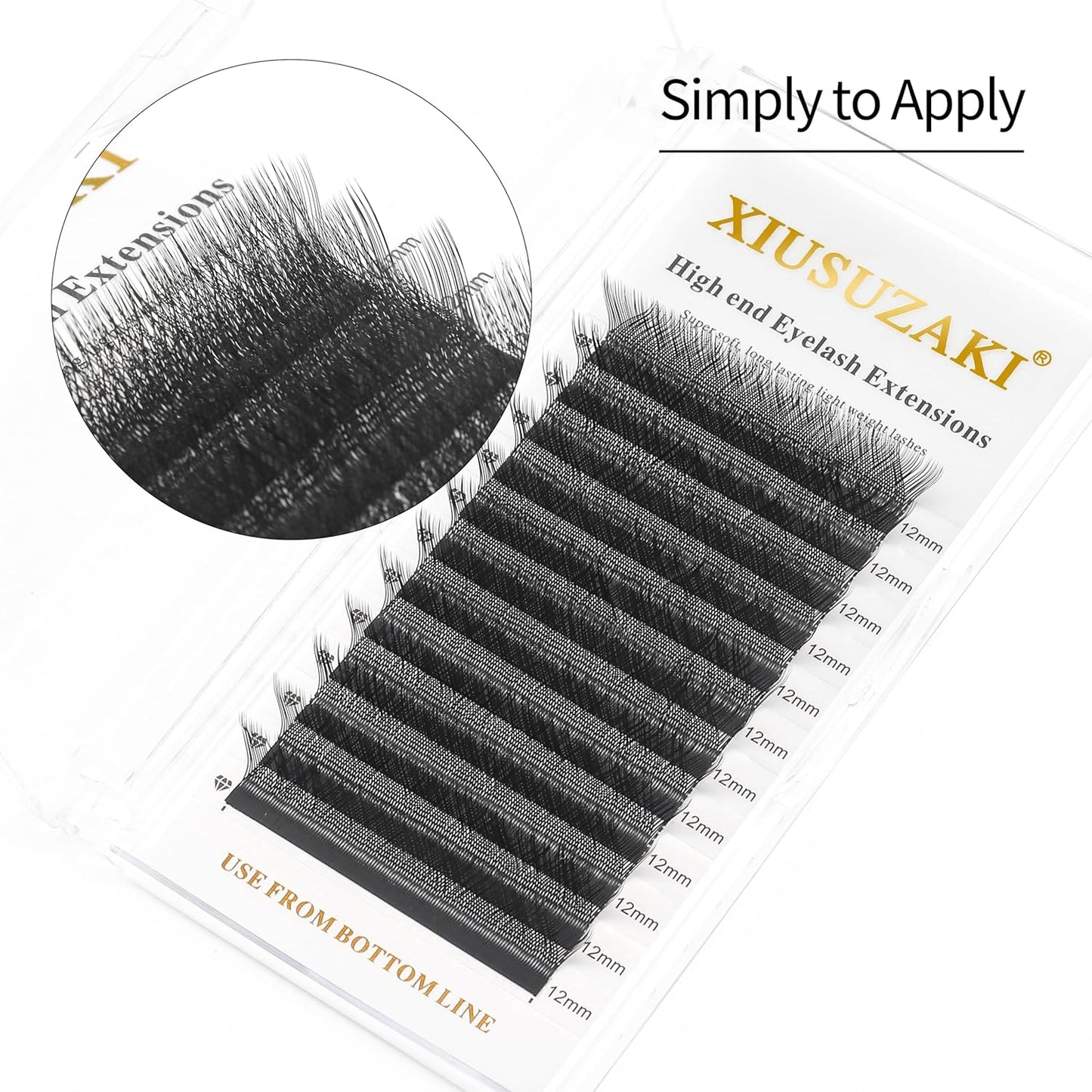 W Lash Extensions 4D Eyelash Extensions W Shape 0.07mm Thickness L Curl 12mm Premade Fans W Lashes Individual Lashes Matte Black 12 Rows False Eyelashes Volume Lashes(W-4D-0.07-L,12mm)